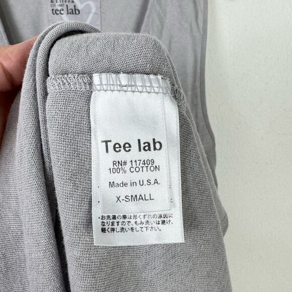 Frank & Eileen Tee Lab Gray Scoop Neck Raw Hem Cotton Mini Sleeveless Tank Dress - Picture 7 of 8